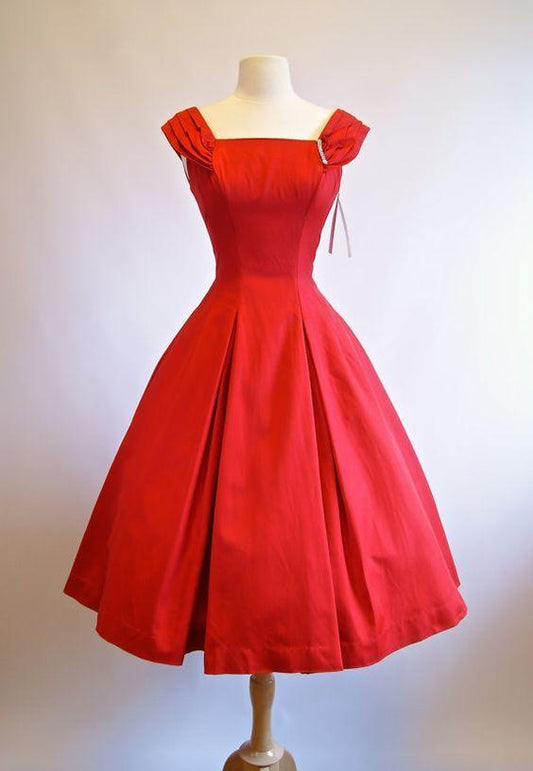 1950S Marisol Vintage Homecoming Dresses Ball Gown Red Mini Short Cocktail Dress Party Gowns