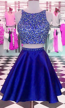 two piece homecoming dresses, short homecoming dress, royal blue Cornelia homecoming dress Homecoming Dresses CD2462