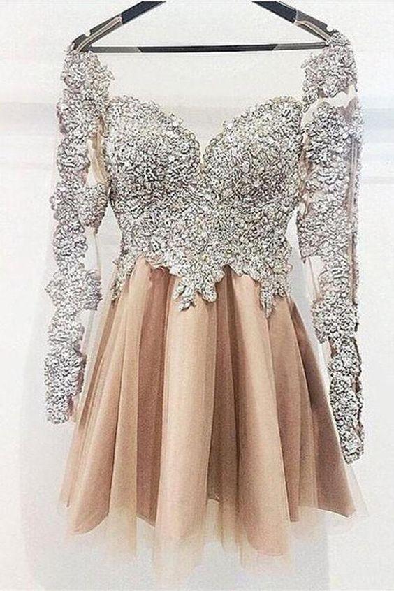 Sparkly Long Sleeves Sequin Magdalena Homecoming Dresses Shiny Short Party Dresses CD358