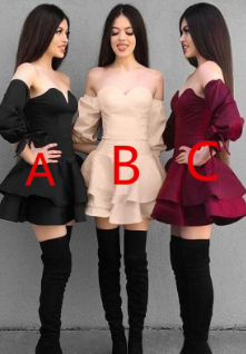 Off the Shoulder Sweetheart Long Sleeves Marilyn Short Homecoming Dresses CD870