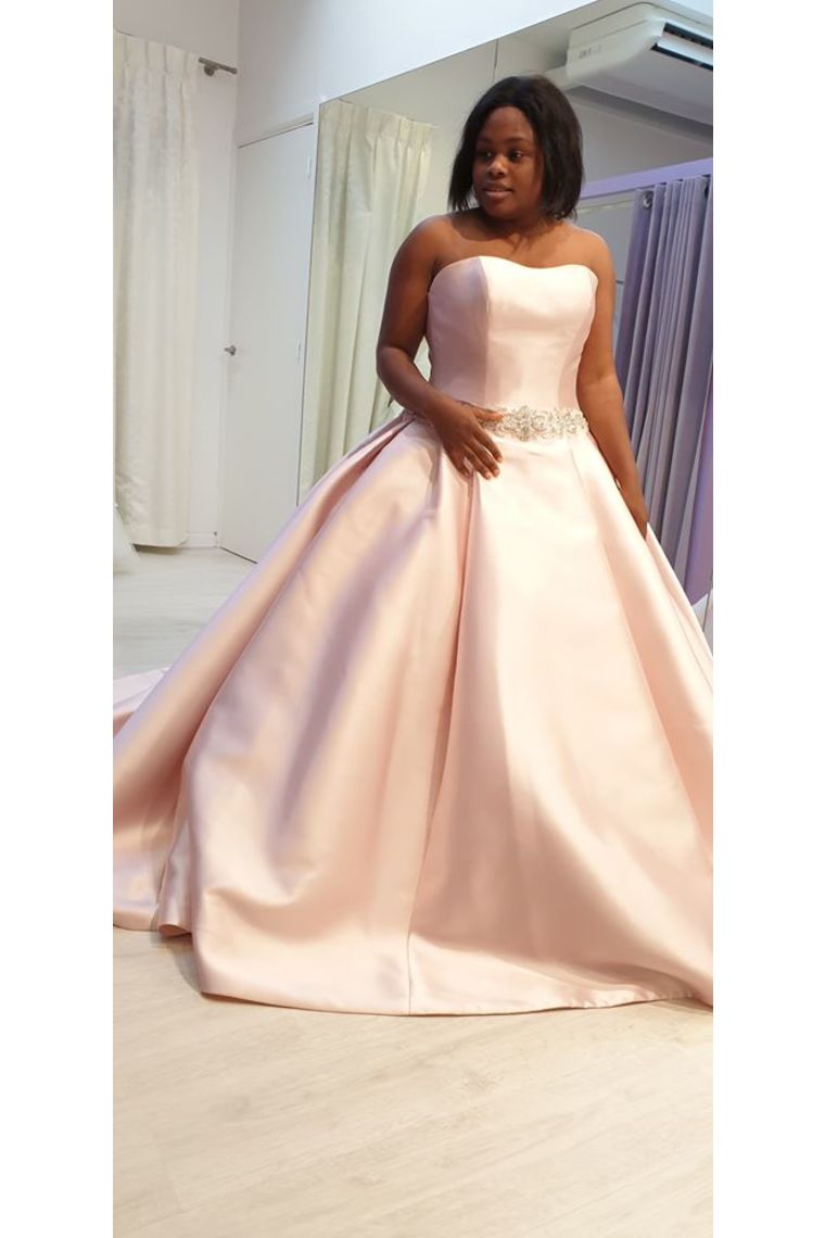 Wedding Dresses Strapless Satin A Line With SJSP9LAL4E5