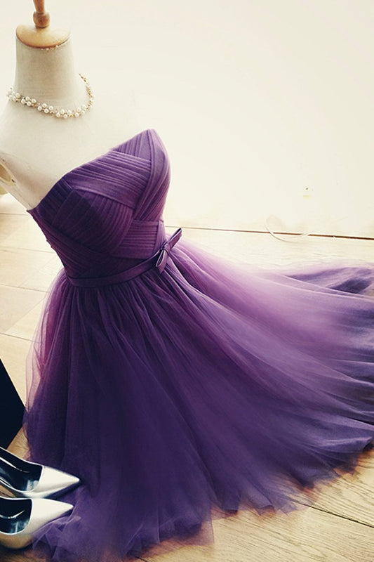 Tulle Bridesmaid Dresses Strapless Ruched Bodice With Sash A Line