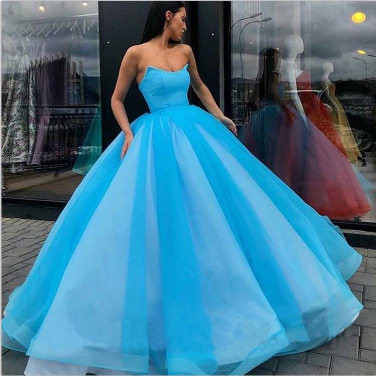 Sweetheart Strapless Yellow Long Modest Prom Gown, Ball Gown Quinceanera Dresses SJS15441