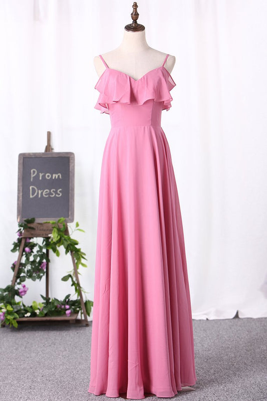 2024 New Arrival Bridesmaid Dresses Spaghetti Straps A Line Chiffon