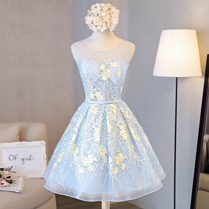 A line Short Homecoming Dress Graduation Dresses JS121