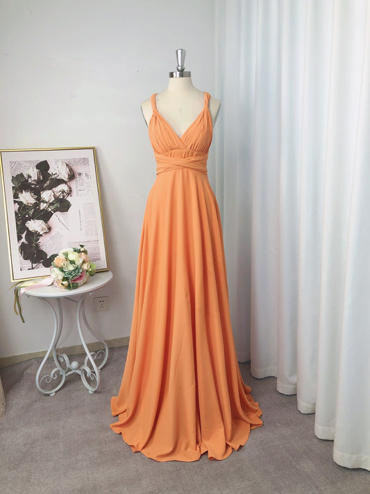 Ruched Jersey Sleeveless A-Line/Princess V-neck Floor-Length Bridesmaid Dresses