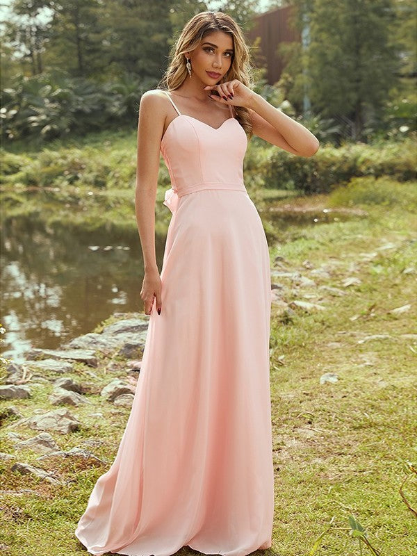 Chiffon A-Line/Princess Sweetheart Sleeveless Sash/Ribbon/Belt Floor-Length Bridesmaid Dresses