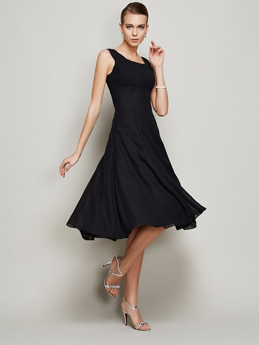 Sleeveless A-Line/Princess Pleats Straps Short Chiffon Bridesmaid Dresses