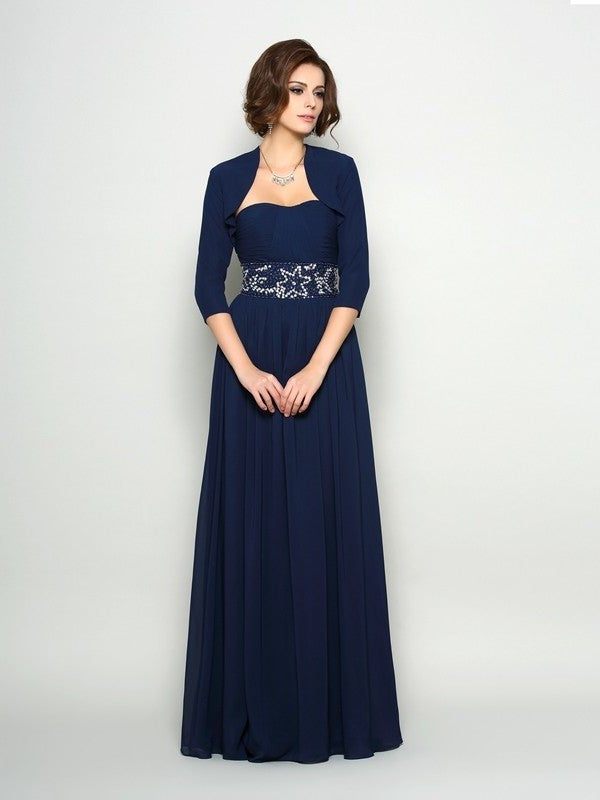 Chiffon Sleeveless Beading A-Line/Princess Sweetheart of Mother Long the Bride Dresses