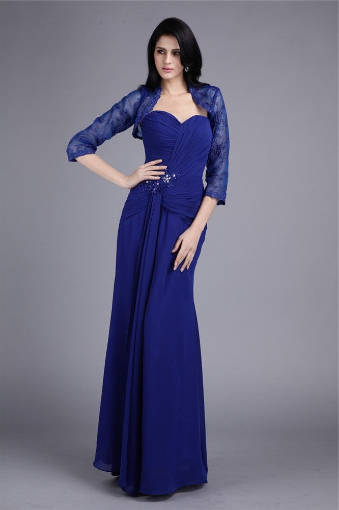 Beading Applique of Sweetheart Mother Chiffon Sheath/Column the Bride Dresses