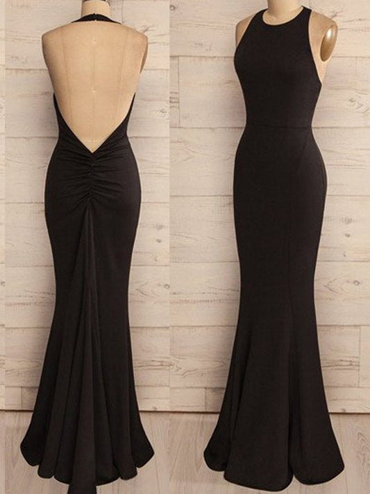 Halter Trumpet/Mermaid Sleeveless Floor-Length Spandex Dresses