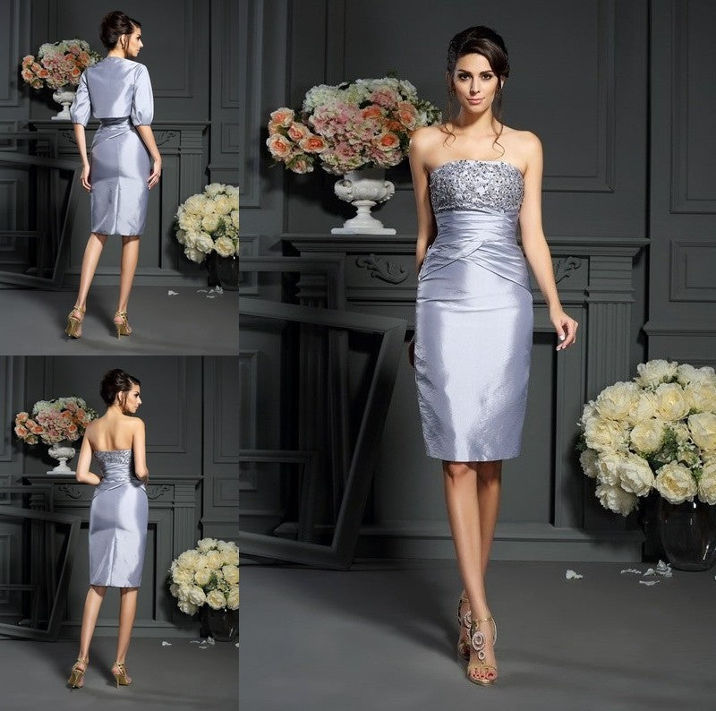 Taffeta of Short Sheath/Column Sleeveless Mother Sweetheart the Bride Dresses