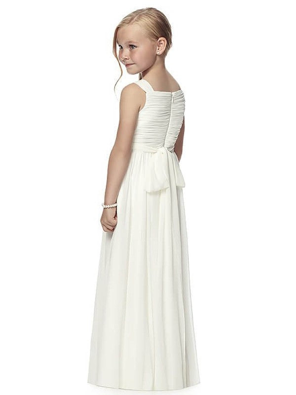 Ruffles Sleeveless Floor-Length A-Line/Princess Scoop Chiffon Flower Girl Dresses