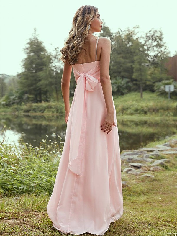 Chiffon A-Line/Princess Sweetheart Sleeveless Sash/Ribbon/Belt Floor-Length Bridesmaid Dresses