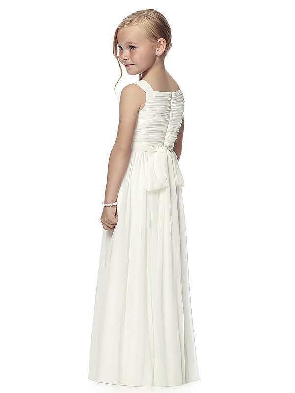 A-Line/Princess Straps Ruched Floor-Length Sleeveless Chiffon Flower Girl Dresses