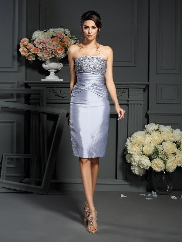 Taffeta of Short Sheath/Column Sleeveless Mother Sweetheart the Bride Dresses