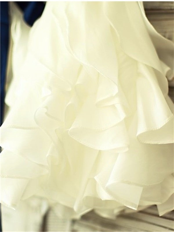 Tea-Length Bowknot A-line/Princess Scoop Sleeveless Taffeta Flower Girl Dresses