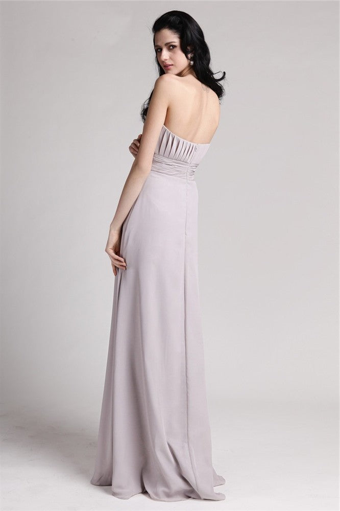 Strapless Beading of Chiffon Pleats Sleeveless Sheath/Column Mother the Bride Dresses