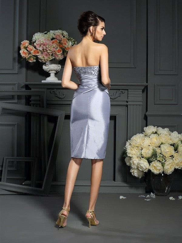 Taffeta of Short Sheath/Column Sleeveless Mother Sweetheart the Bride Dresses