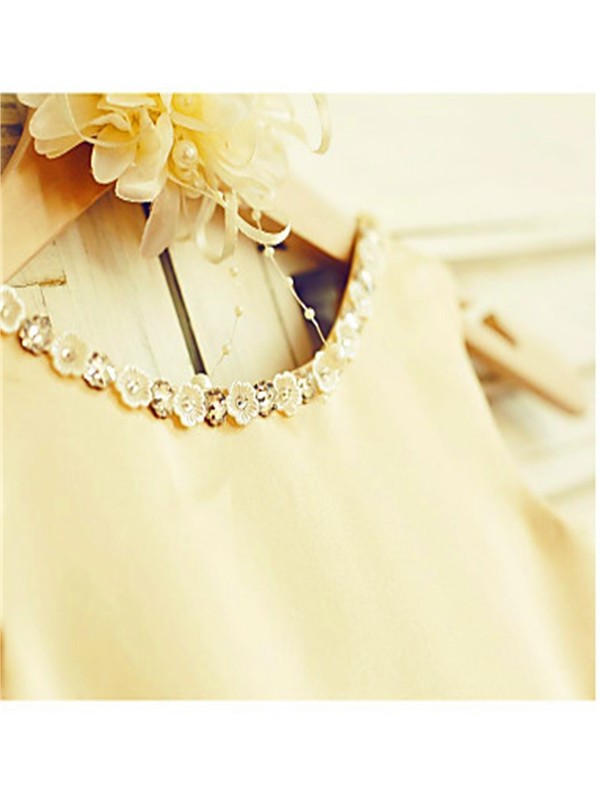 Sleeveless Scoop Tea-Length Tulle Bowknot A-line/Princess Flower Girl Dresses