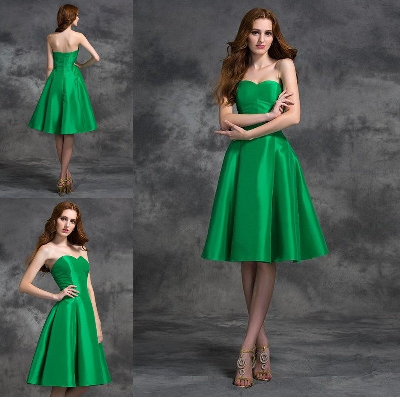 Sweetheart Sleeveless A-line/Princess Short Taffeta Bridesmaid Dresses